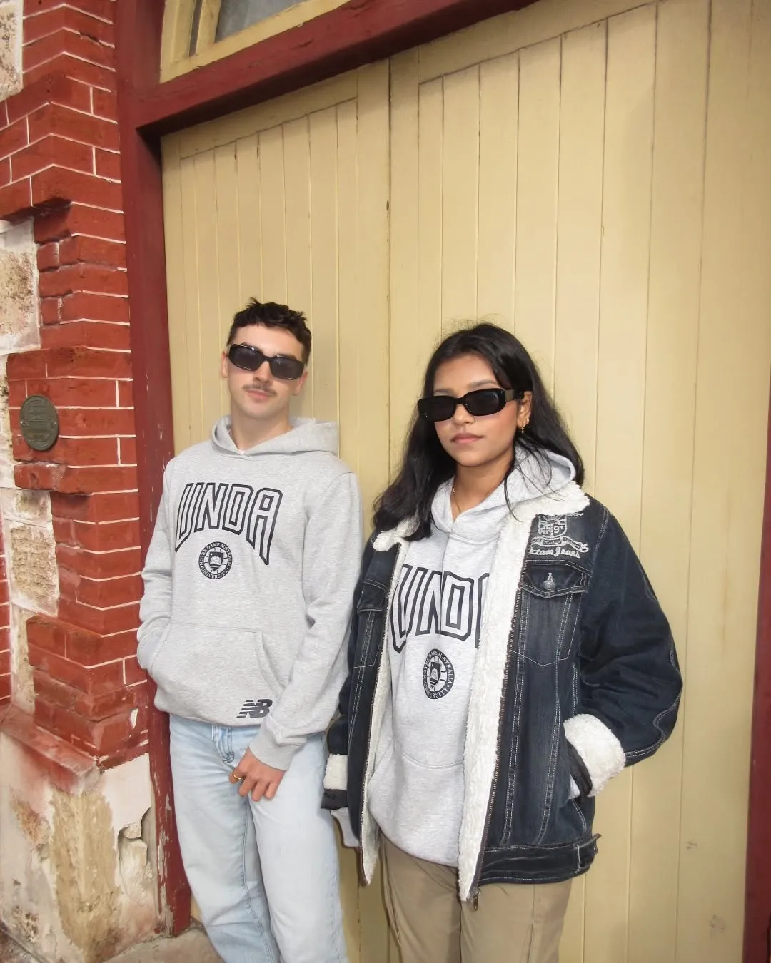 Health Sci students caught on digicam repping the winter New Balance X Notre Dame merch 📸❄️ Grab yours via the 🔗 in bio