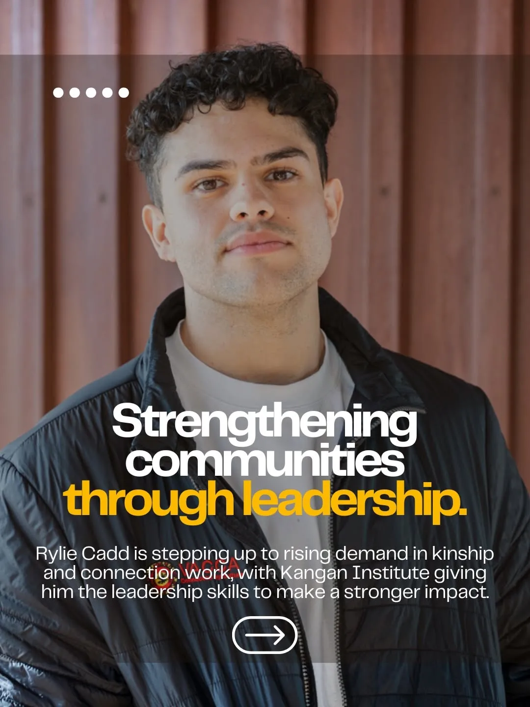 Rylie Cadd is leading with culture, confidence and community.

From kinship finding to supporting identity and connection, he’s building the skills to guide this work with strength - backed by targeted leadership at Kangan Institute.

Midway through his course, he’s stepped into an acting team leader role. Today, he’s a 2026 Ricci Marks Award recipient and a growing leader supporting Aboriginal children and families across Victoria.