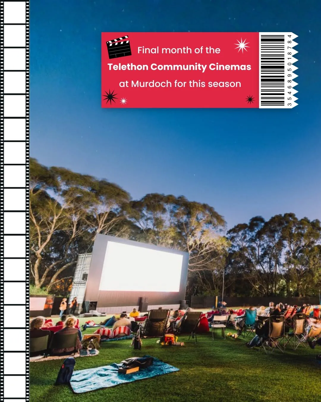 It's the last month to visit the Telethon Community Cinemas at Murdoch for this season 🎬🍿

So come by and watch one of the many movies on offer. 

Why not check out:
🎟️ Hoppers (for the Disney Pixar-loving family) 
🎟️ The Drama (for the romantic drama girlies)
🎟️ Project Hail Mary (for the Sci-Fi fans) 

See the full schedule on the Telethon Community Cinemas Murdoch page on their website.