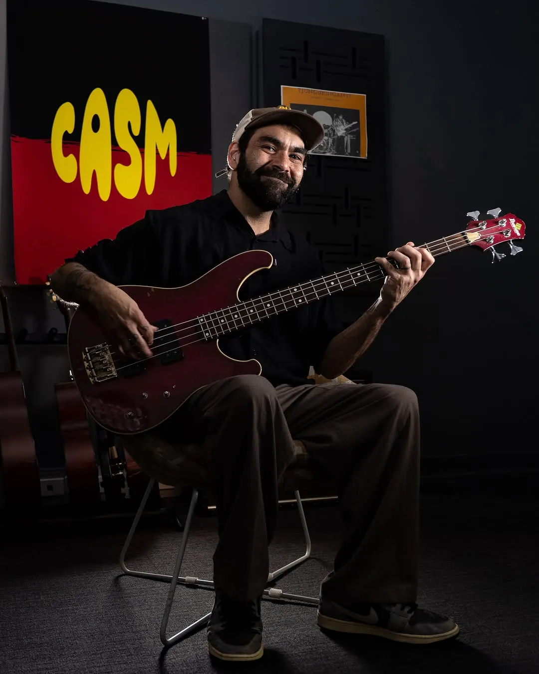 We are delighted to announce that Ngarrindjeri artist Daniel Rankine, known professionally as Trials, has joined our Centre for Aboriginal Studies in Music (CASM) to mentor the next generation of Aboriginal artists 🖤💛❤️

An award-winning rapper, songwriter, producer and instrumentalist, Daniel has played a defining role in the rise of homegrown hip hop through projects including Funkoars and A.B. Original. His appointment at CASM comes just weeks after the release of his long-awaited debut solo album, ‘hendle’ 💿

Daniel will work directly with students in the studio to teach them the fundamentals of his success – making beats, writing songs, performing, mixing and mastering 🎤🎸

🔗 Find out more via the link in our bio