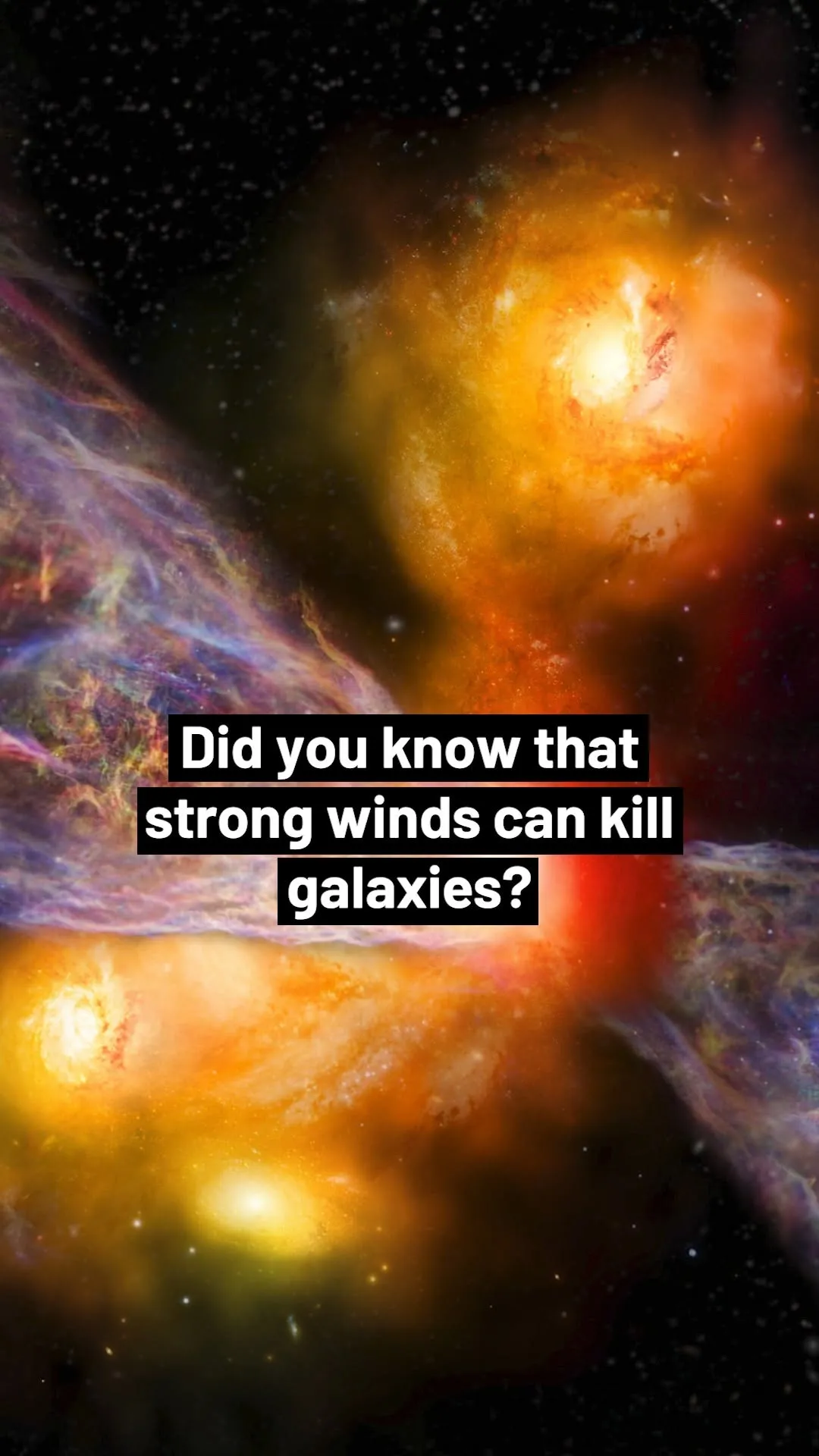 Tomorrow's forecast: gusty, with winds of up to 2 million km/h 💨

Luckily, that's only happening in a galaxy far, far away 🌠

Swinburne astrophysicist @dr_rebecca_louise discovered a powerful galactic wind in the early Universe that is stripping a galaxy of the gas it needs to create new stars.

The discovery could help solve one of astronomy's biggest mysteries: why so many massive galaxies died young.