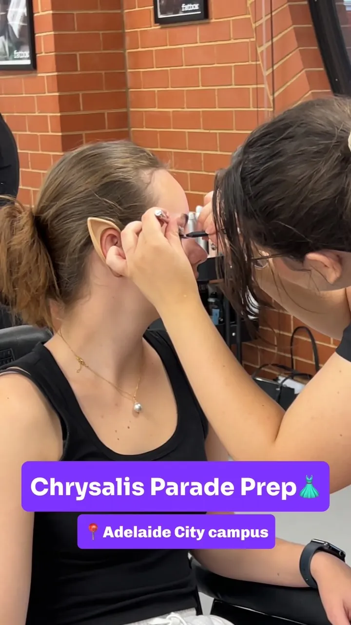 Go behind the scenes and catch a glimpse of the preparation for the 2026 Chrysalis Fashion and Costume Graduate Parade. 👗

Our talented Hair & Beauty students got the opportunity to show their skills in a real-world setting by providing makeup and hair styling to each of the models. 💄💇‍♀️

A big shout out to Costume Design student Brittney Kaesler, whose ‘City of Starlight’ collection proved a major hit on the runway. 🙌 @tafesahnb #fashion #costume #hair #beauty
