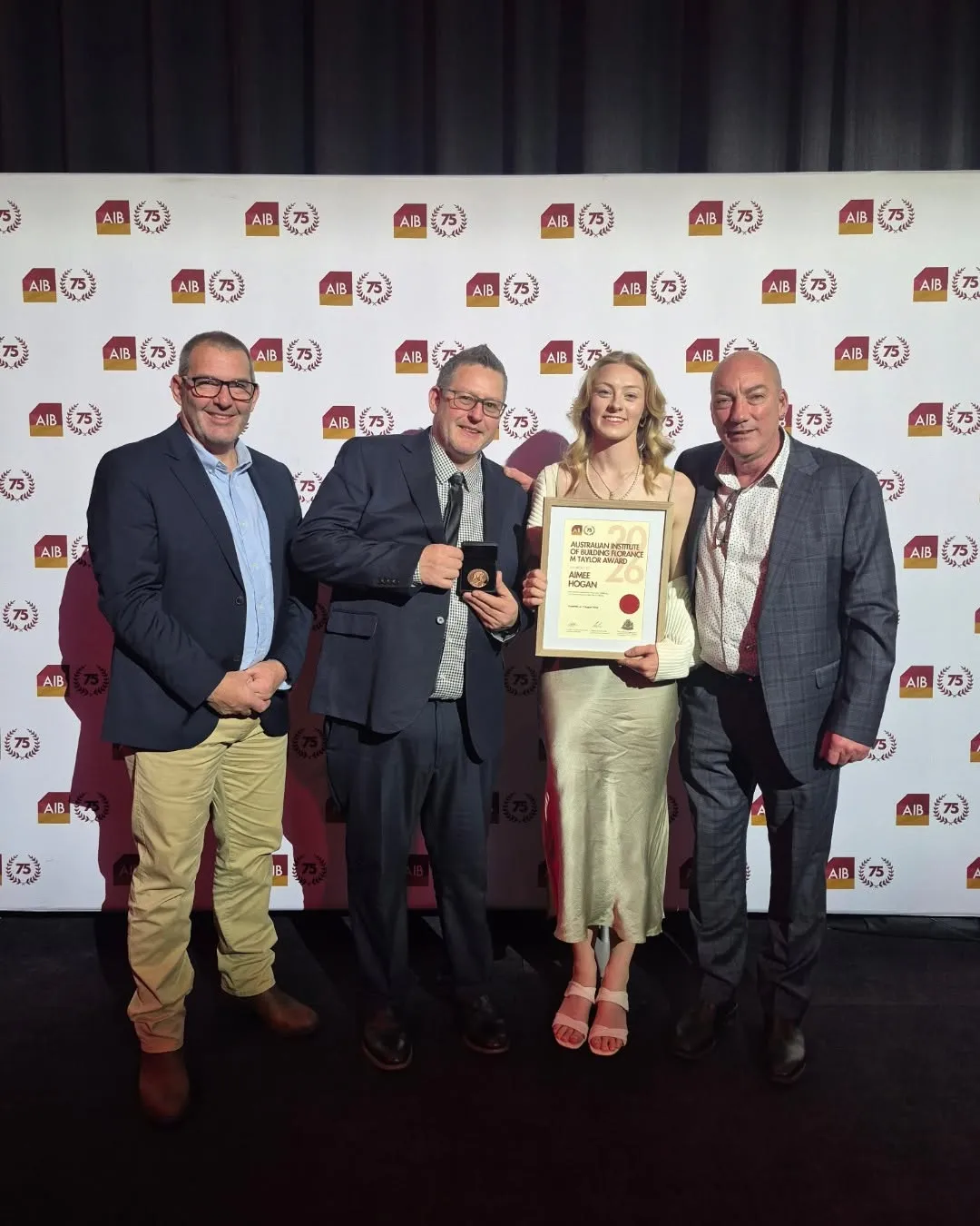 A huge congratulations to Aimee Hogan, a fourth-year apprentice on receiving the prestigious Florence Taylor Award at the @australianinstituteofbuilding (AIB) Professional Excellence in Building Awards Dinner.

The award recognises Aimee’s commitment, talent and achievements as she continues her journey in the construction industry. 👏 It is also a wonderful reflection of the outstanding work of our TAFE SA Carpentry team, who support and develop students' practical skills, knowledge and confidence.

Congrats, Aimee 🔨🎉 we’re incredibly proud to see your hard work recognised! 

📸: Aimee, with TAFE SA Carpentry lecturers, Darren Stone and Wayne Saunders; and Faculty Director of Construction Trades, Justin Busse.